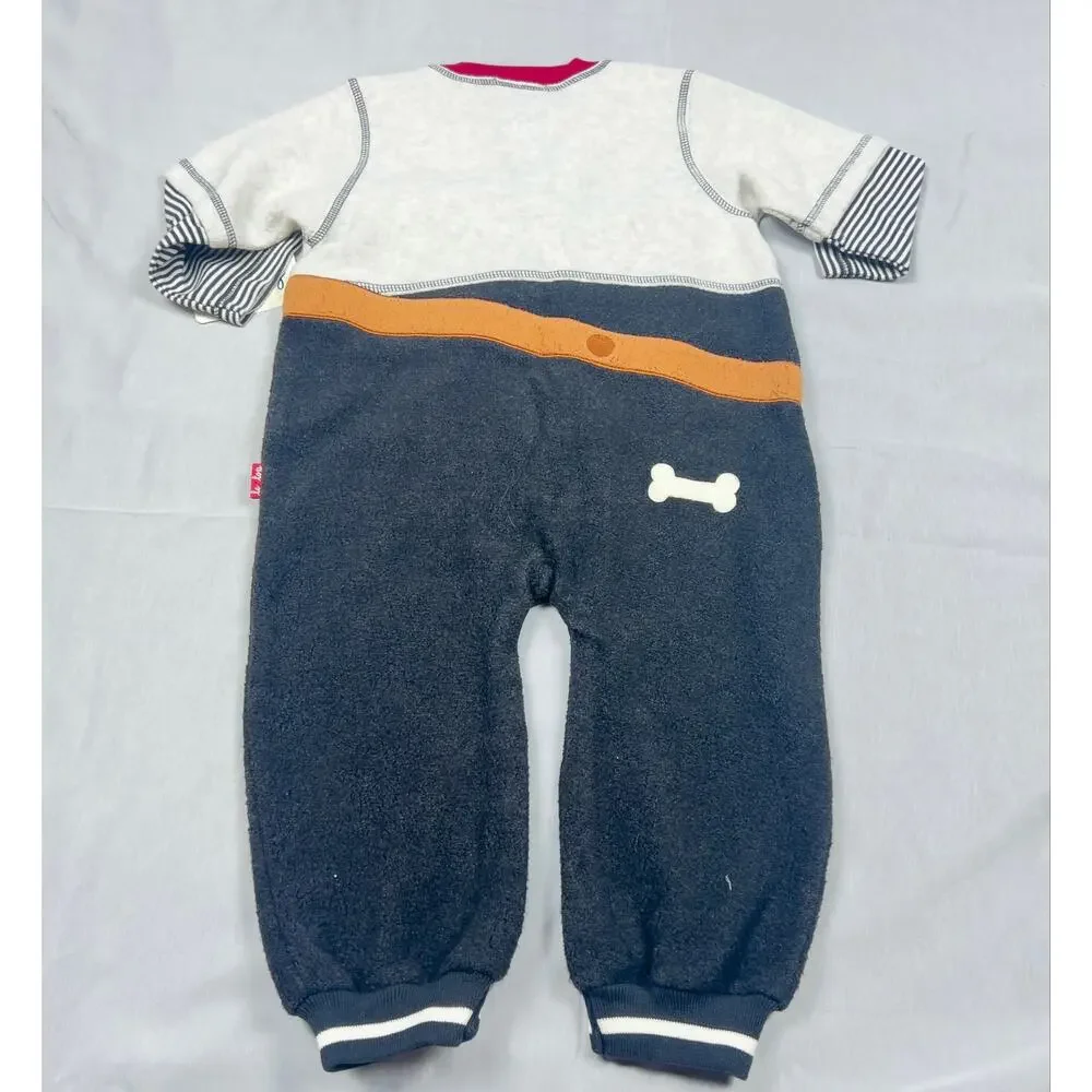 Vintage Le Top Puppy Dog Fleece Romper 24M NWT Snap Front One Piece Letop Boys
